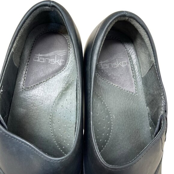 DANSKO Stacie Black Oiled Leather Clogs Slip On Work Shoes Size 39 US 8.5-9 - Picture 2 of 9